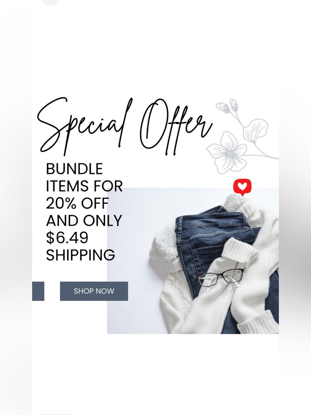 Save 20% and $6.49 shipping when you Add Multiple Items to a Bundle